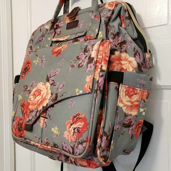 KAOME Diaper Bag/Backpack Floral Print, Versatile - Picture 2 of 11